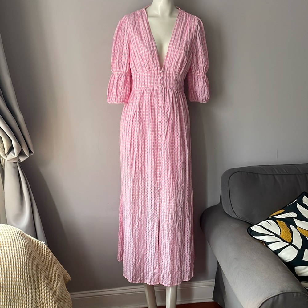 JJ'S HOUSE Midi Puff Sleeves Boho Dress